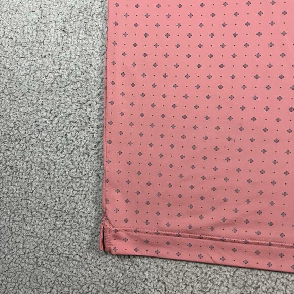 Footjoy Polo Shirt Mens 2XL Pink Geometric Print Performance Golf Stretch - Picture 9 of 11